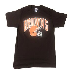 VTG Logo 7 Cleveland Browns Arch NFL T-Shirt Brown Youth XL 18-20 Made in USA